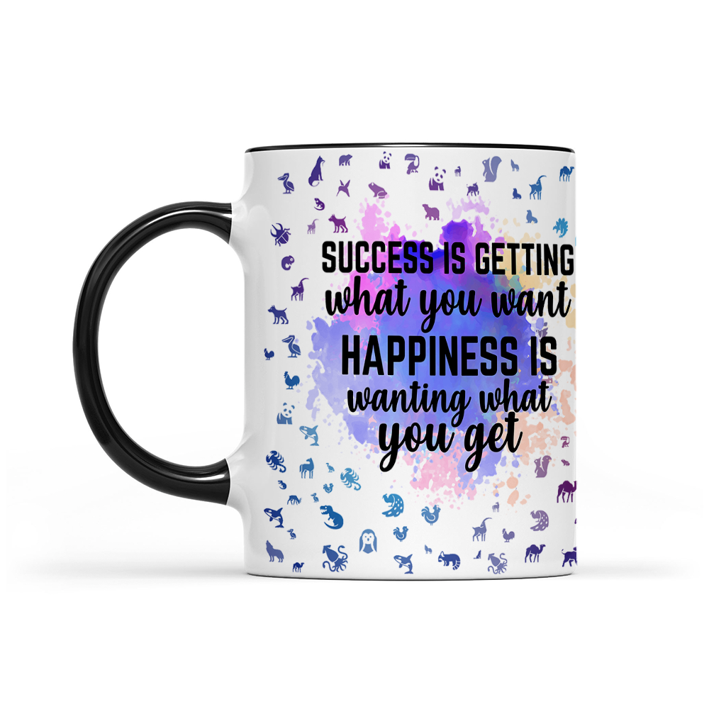 Success Is Getting What You Want - Navy Watercolor Mug - Statement Mug