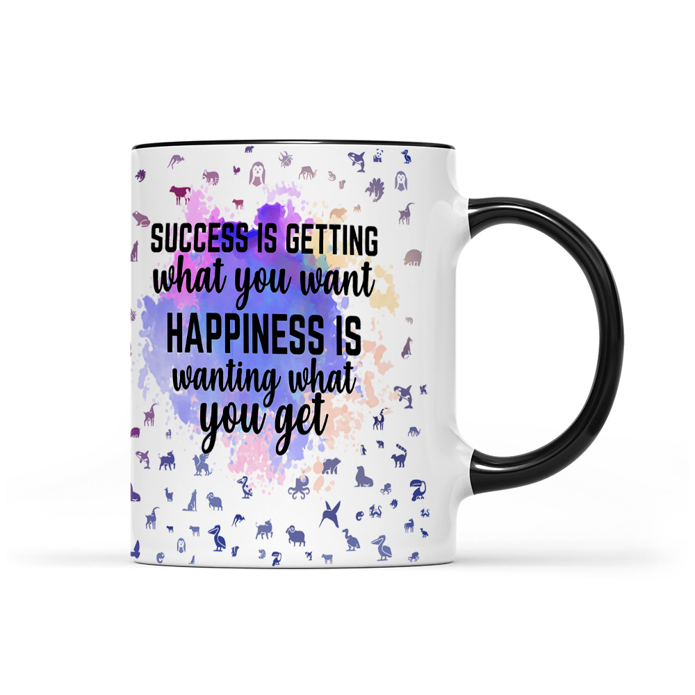 Success Is Getting What You Want - Navy Watercolor Mug - Statement Mug