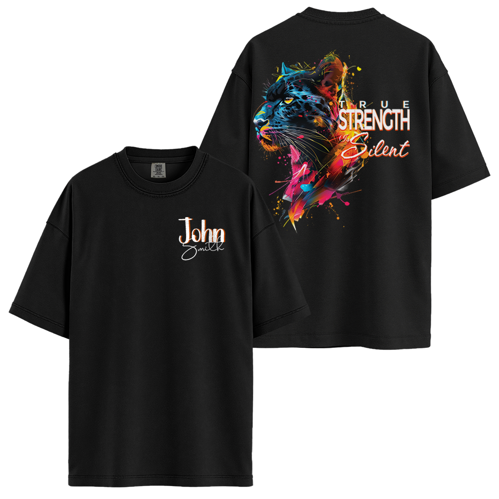 Personalize - Silent Strength Black Panther - Motivation Clothing - Unisex T-shirt