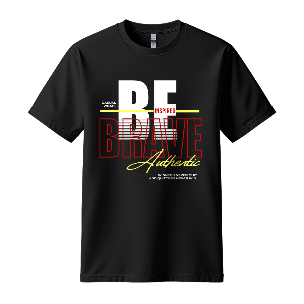 Be Inspired Brave - Unisex T-Shirt - Motivation Tshirt - Black