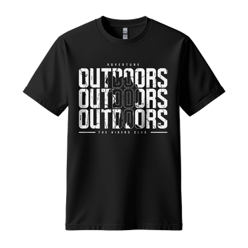 Outdoors The Hikers Club - Unisex T-Shirt - Outdoor Tee - Black