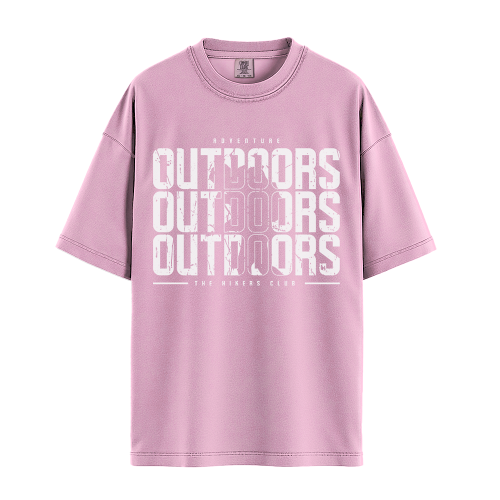 Outdoors The Hikers Club - Unisex T-Shirt - Premium Comfort Colors - Blossom