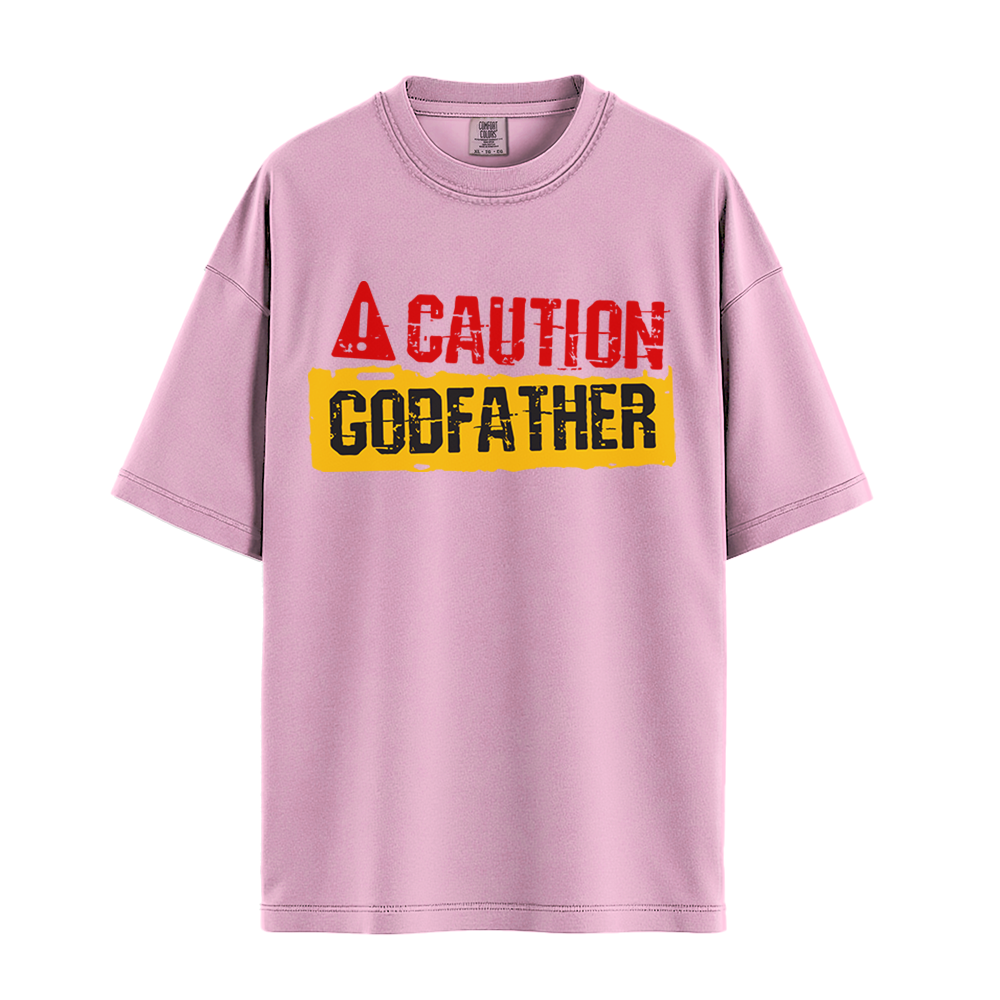 Caution Godfather - Unisex T-Shirt - Premium Comfort Colors - Pepper