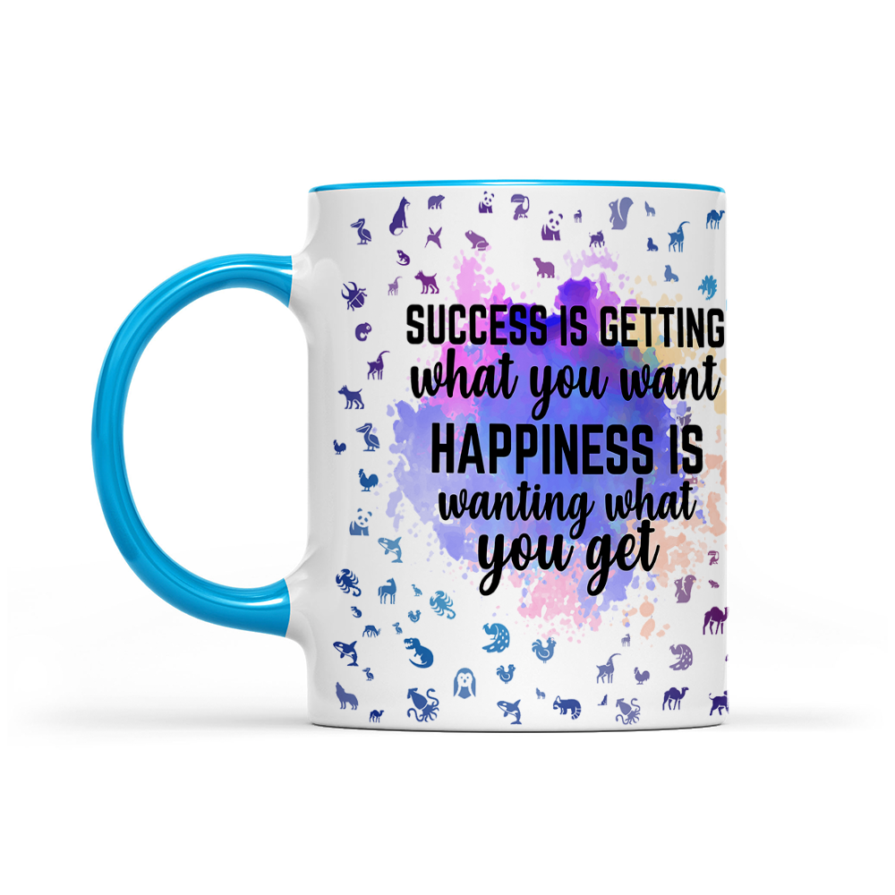 Success Is Getting What You Want - Navy Watercolor Mug - Statement Mug