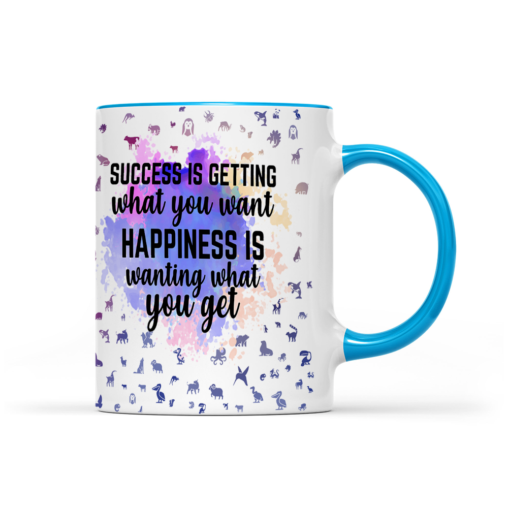 Success Is Getting What You Want - Navy Watercolor Mug - Statement Mug