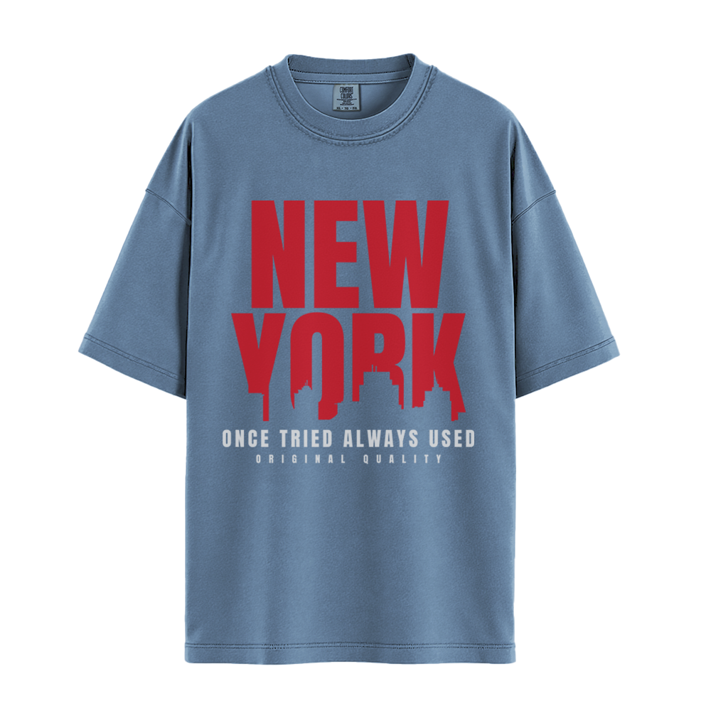 New York Once Tried Always Used - Unisex T-Shirt - Premium Comfort Colors - Blue Jean
