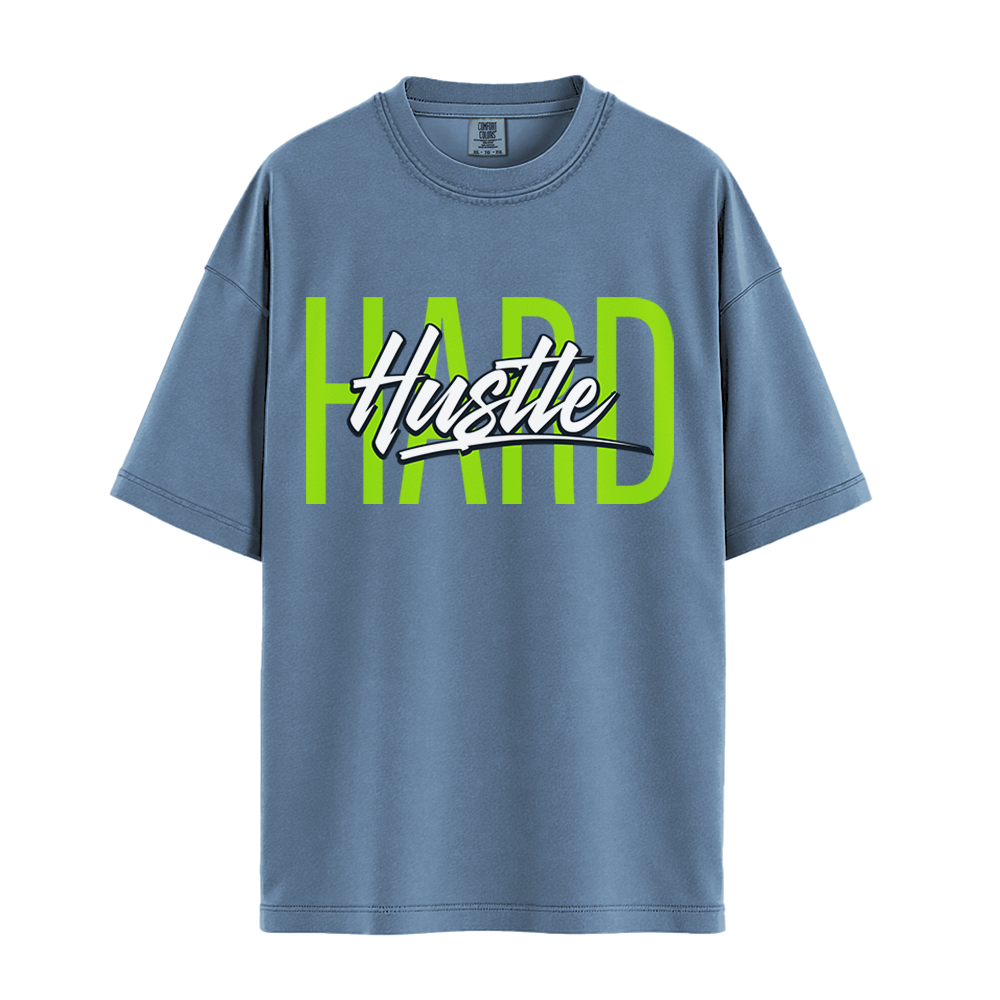Hustle Hard - Unisex T-Shirt - Premium Comfort Colors - Blue Jean