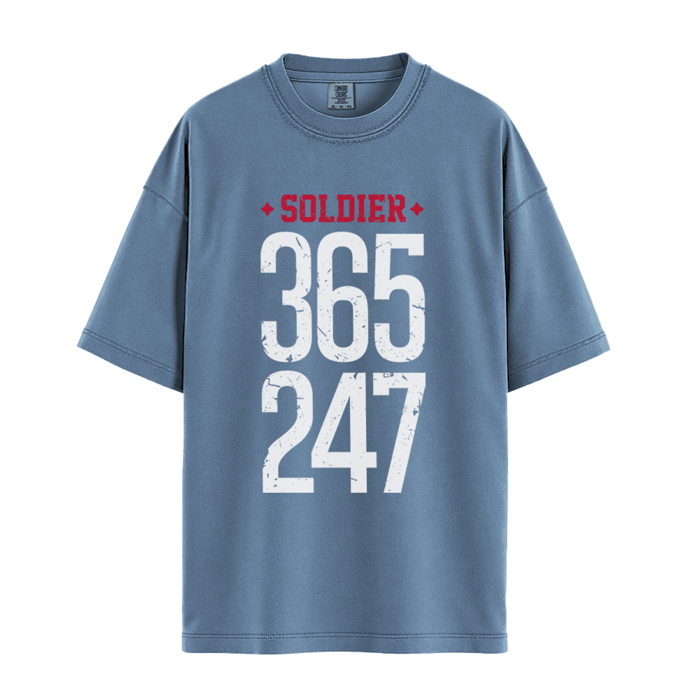 Soldier 365 247 - Unisex T-Shirt - Premium Comfort Colors - Blue Jean