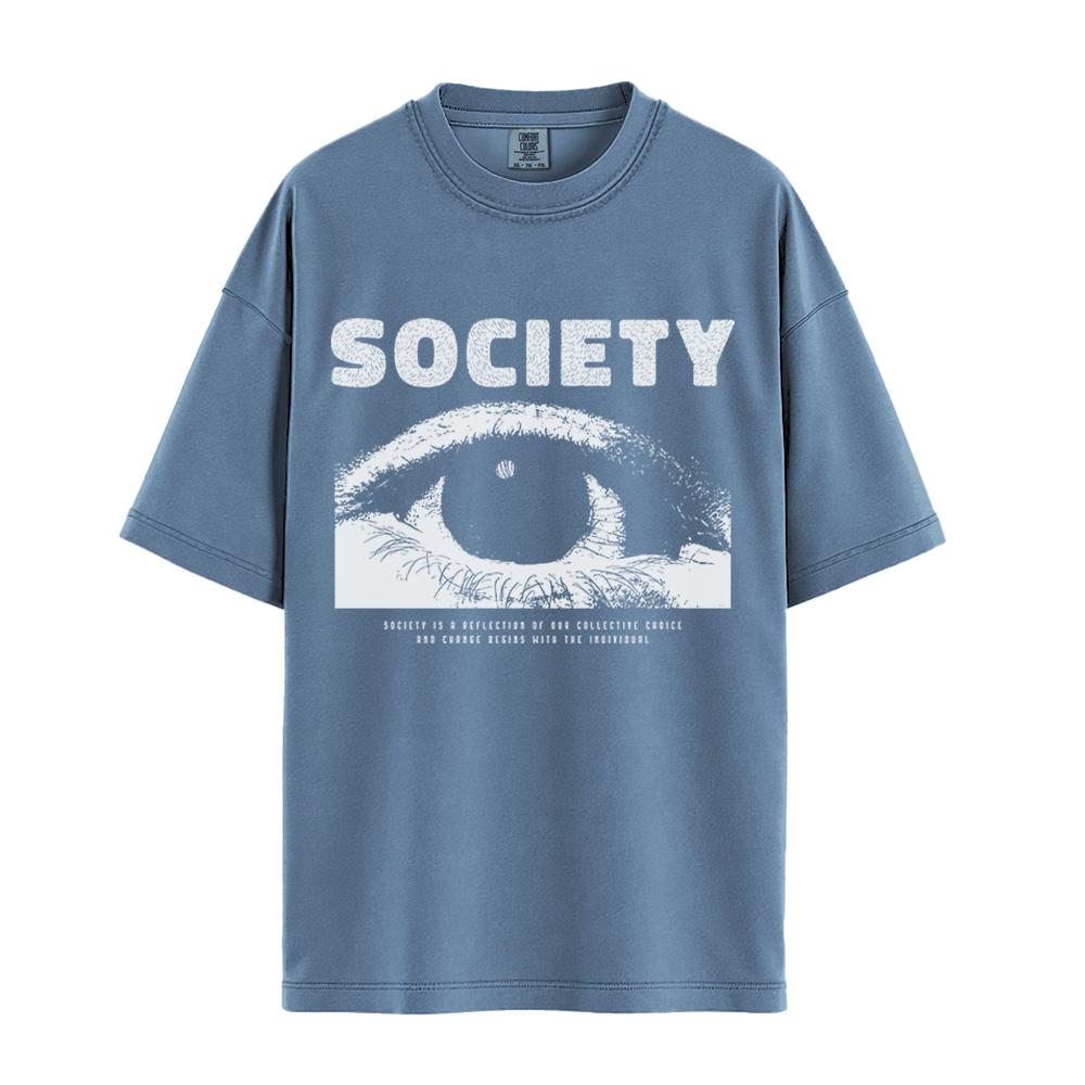 Society Eye - Unisex T-Shirt - Premium Comfort Colors - Blue Jean