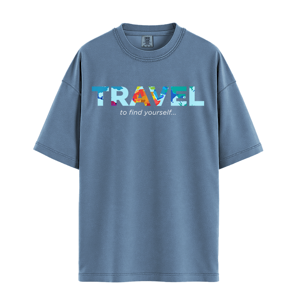 Travel To Find Yourself - Unisex T-Shirt - Premium Comfort Colors - Blue Jean