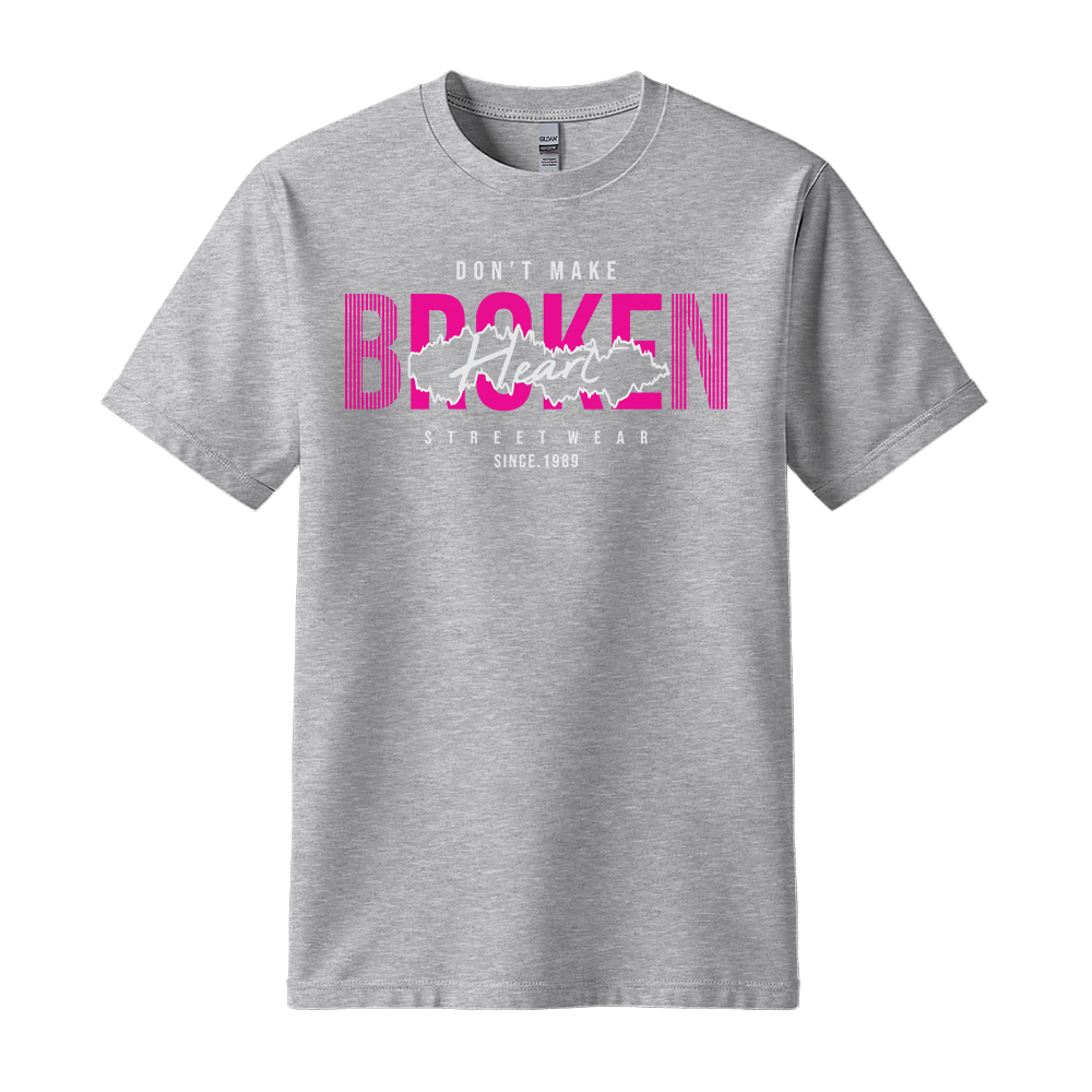 Dont Make Broken Heart - Unisex T-Shirt - Streetwear Tee - Sport Grey