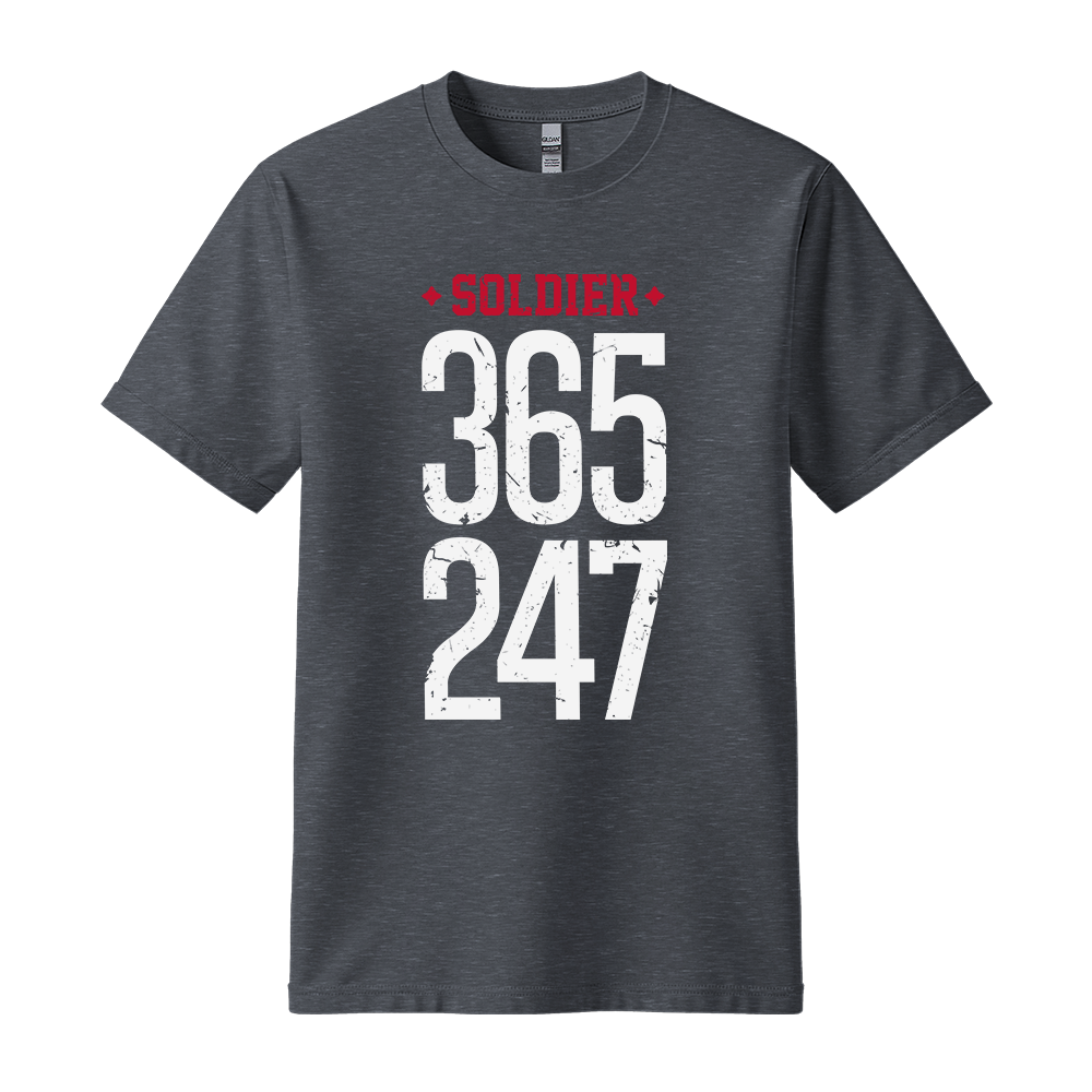 Soldier 365 247 - Unisex T-Shirt - Streetwear Tee - Dark Heather