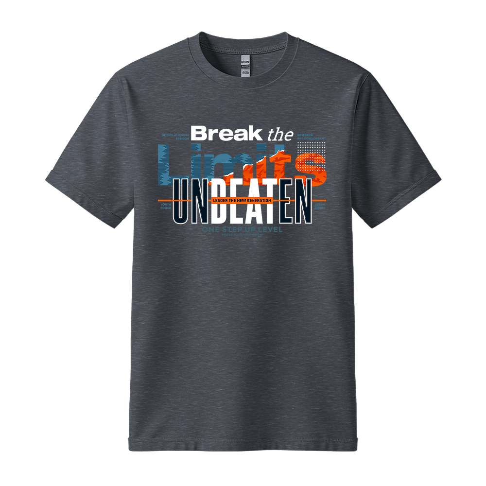Break The Limits Unbeaten - Unisex T-Shirt - Motivation Tshirt - Dark Heather