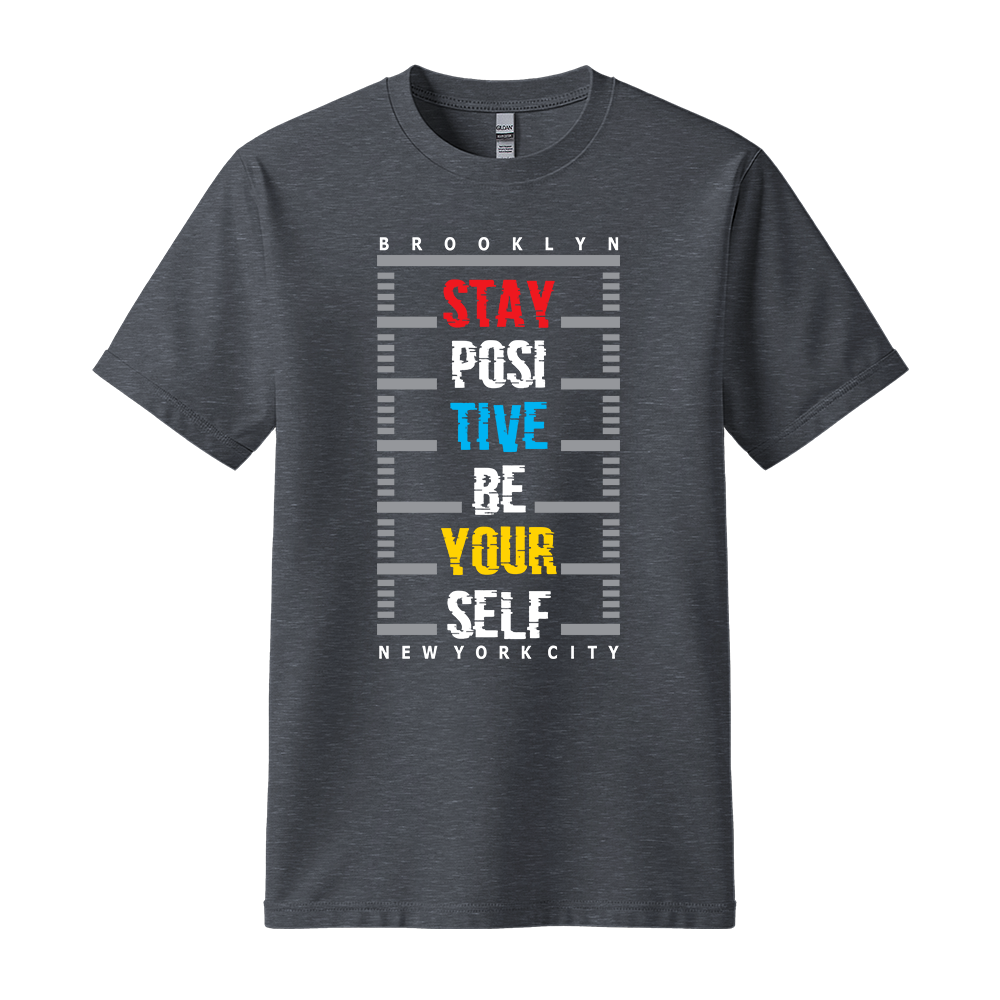 Stay Positive Be Yourself - Unisex T-Shirt - Positive Apparel - Dark Heather