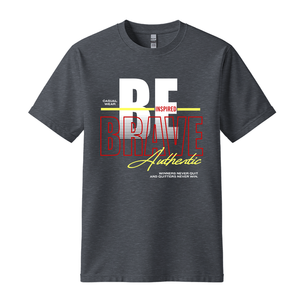 Be Inspired Brave - Unisex T-Shirt - Motivation Tshirt - Dark Heather