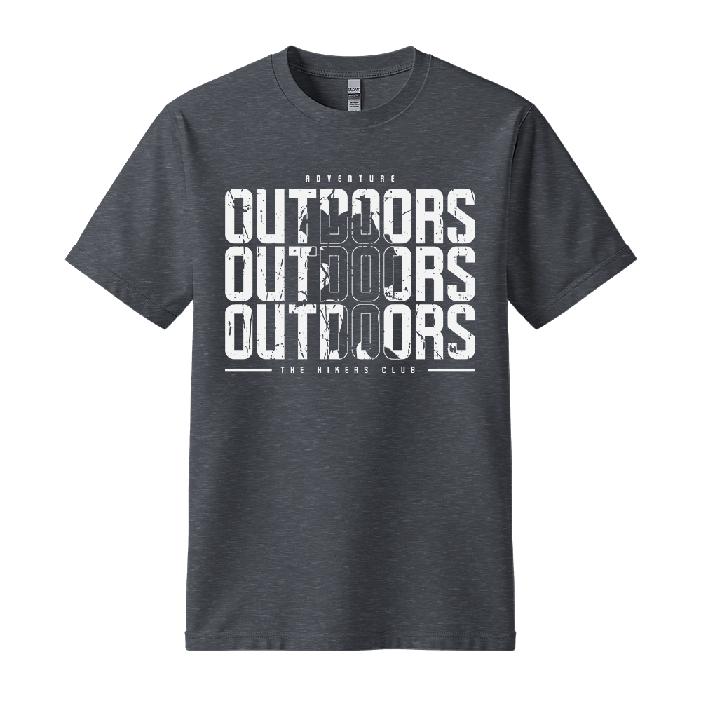 Outdoors The Hikers Club - Unisex T-Shirt - Outdoor Tee - Dark Heather
