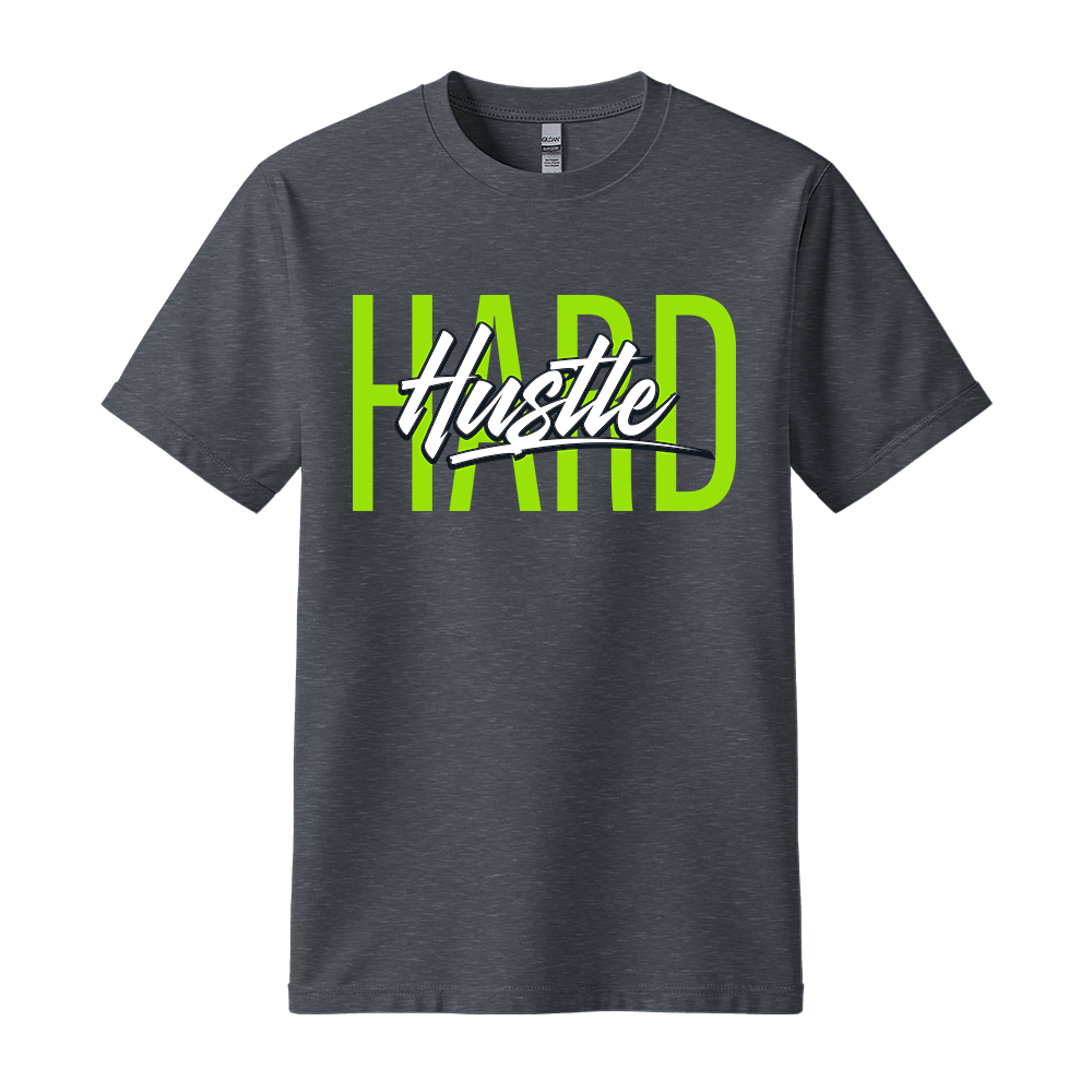 Hustle Hard - Unisex T-Shirt - Motivation Tshirt - Dark Heather