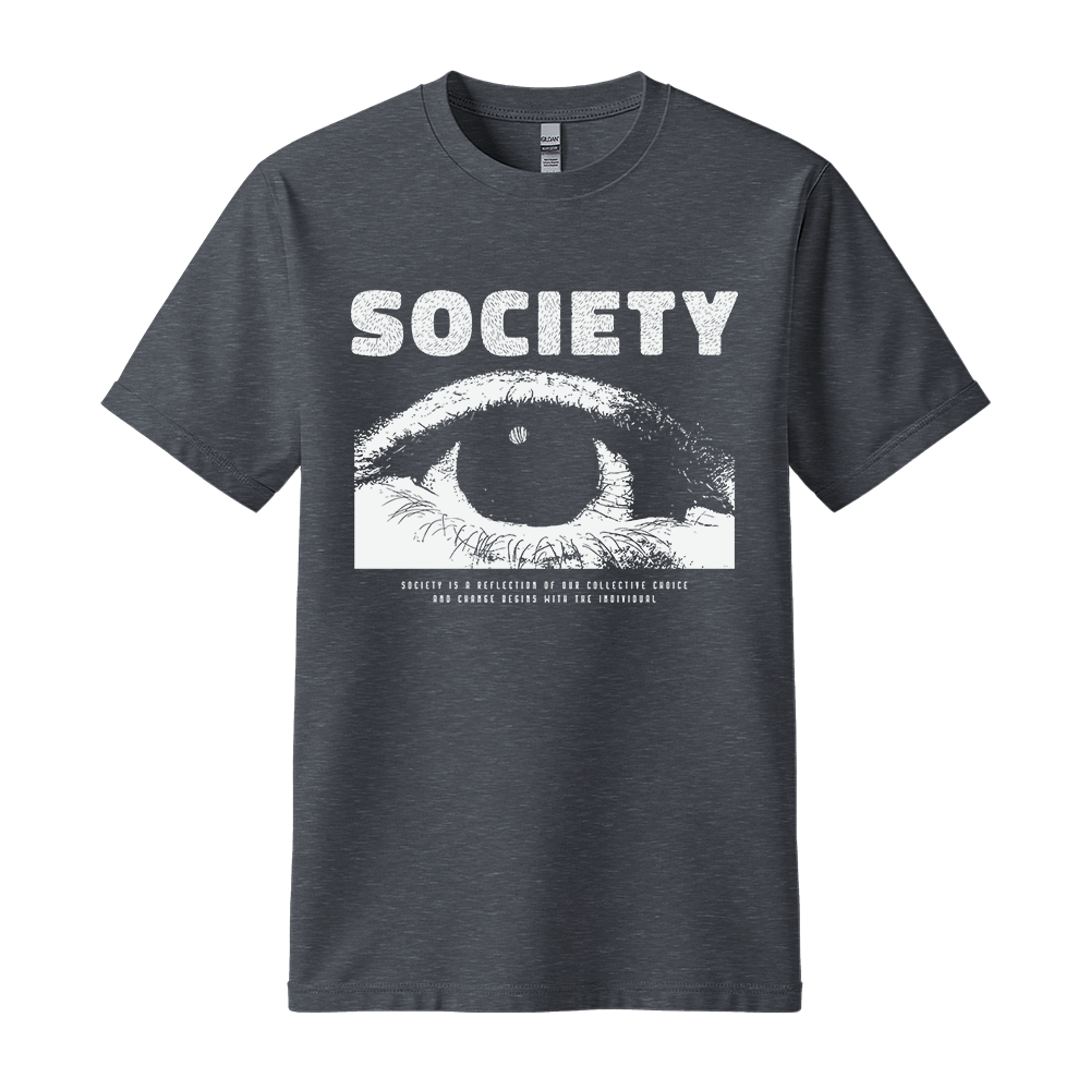 Society Eye - Unisex T-Shirt - Streetwear Tee - Dark Heather