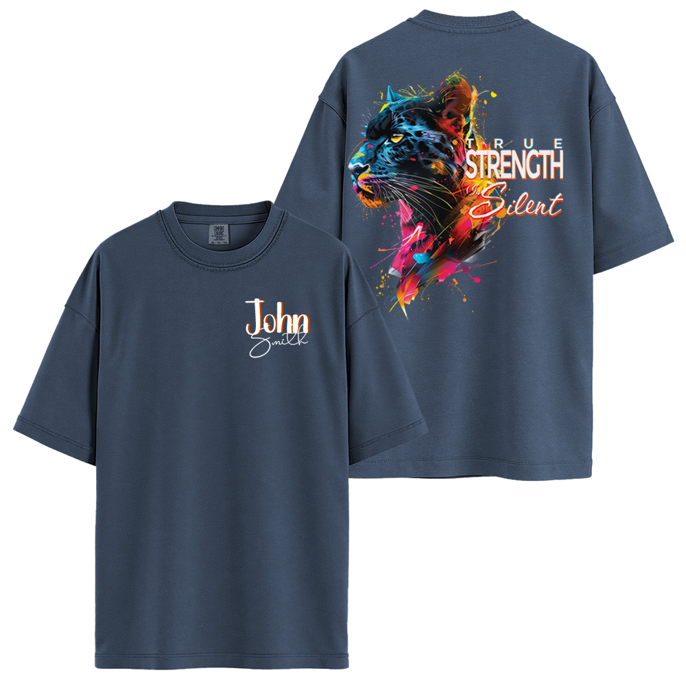 Personalize - Silent Strength Black Panther - Motivation Clothing - Unisex T-shirt