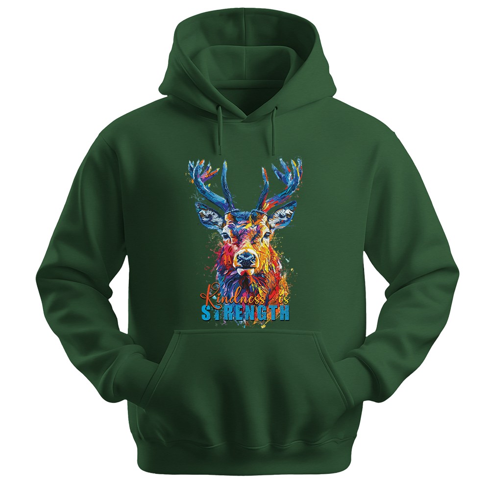"Kindness Is Strength" Deer Inspirational Unisex Hoodie