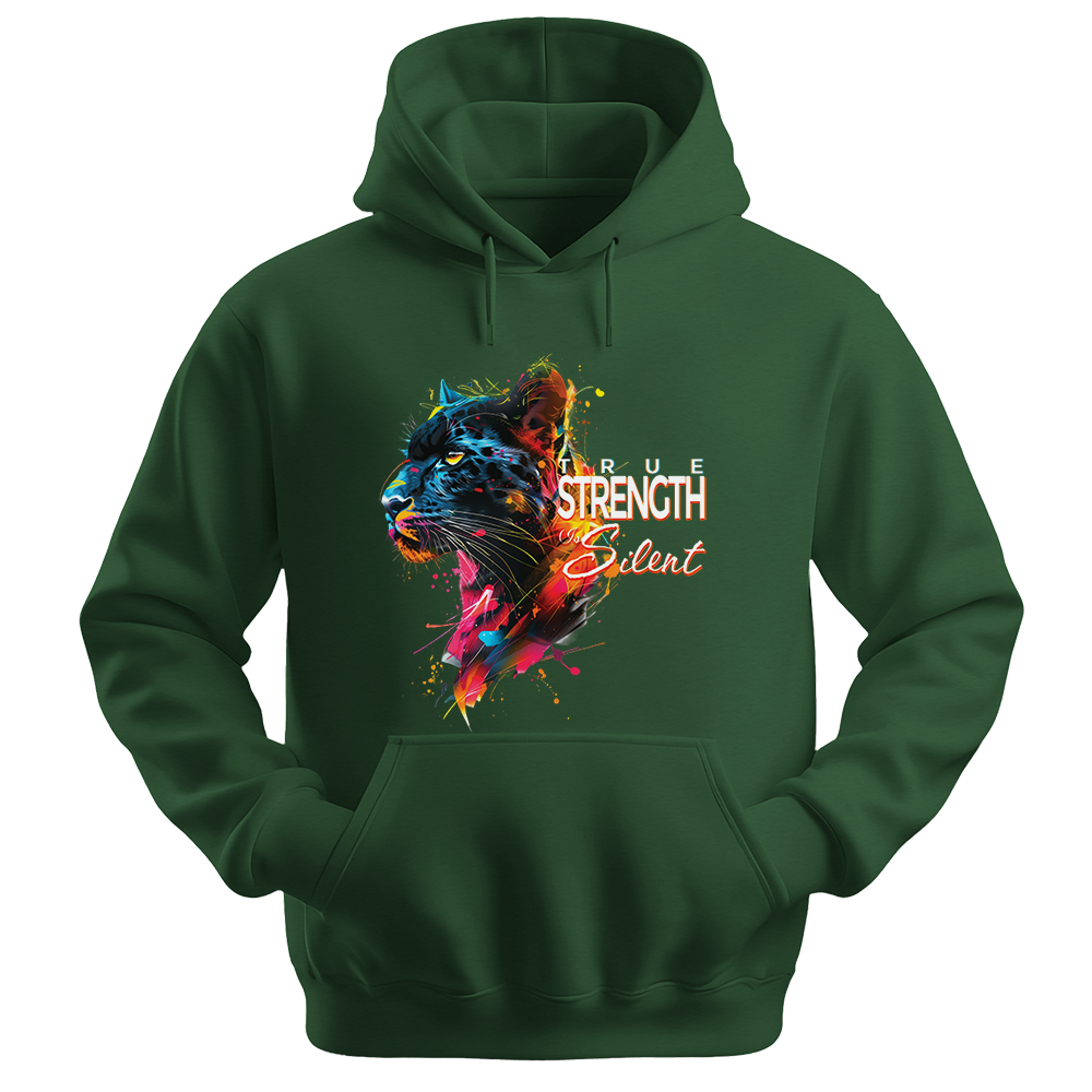 "True Strength Is Silent" Panther Inspirational Unisex Hoodie