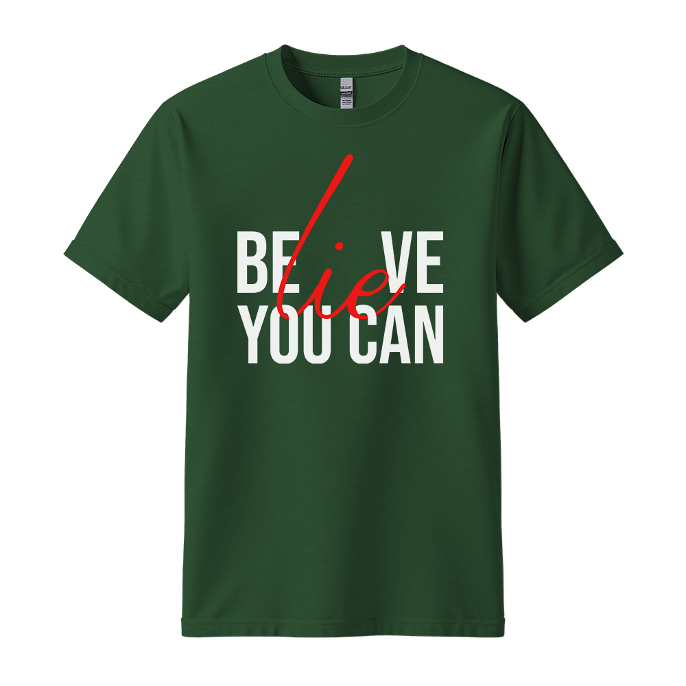 "Believe You Can" Red Lie Message Typography Graphic Tee - Colorizeyou Unisex T-Shirt