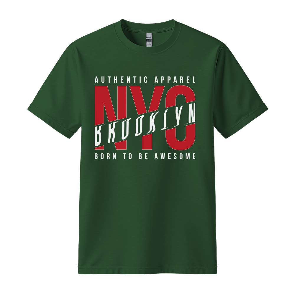 NYC Brooklyn Born To Be Awesome - Unisex T-Shirt - City Tee - Forest Green