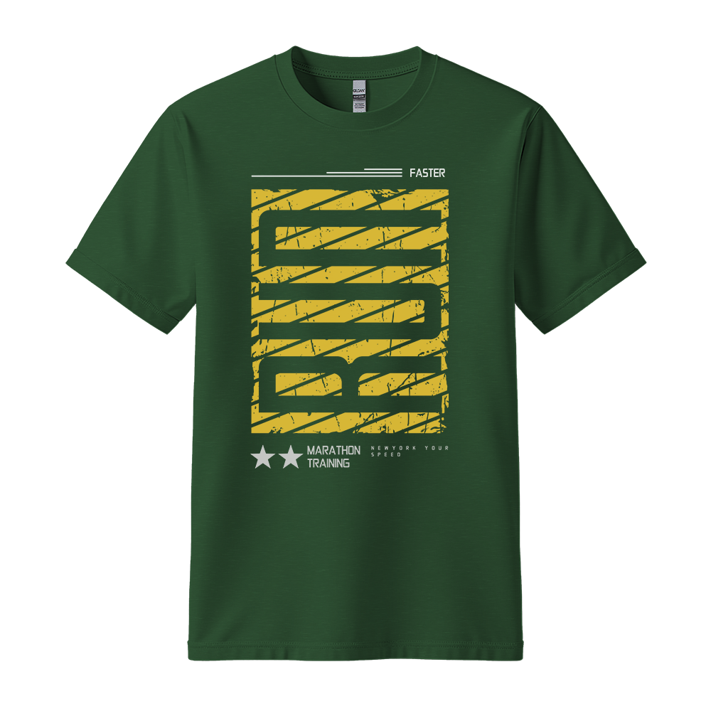 Run Faster Marathon Training - Unisex T-Shirt - Athletic Tee - Forest Green