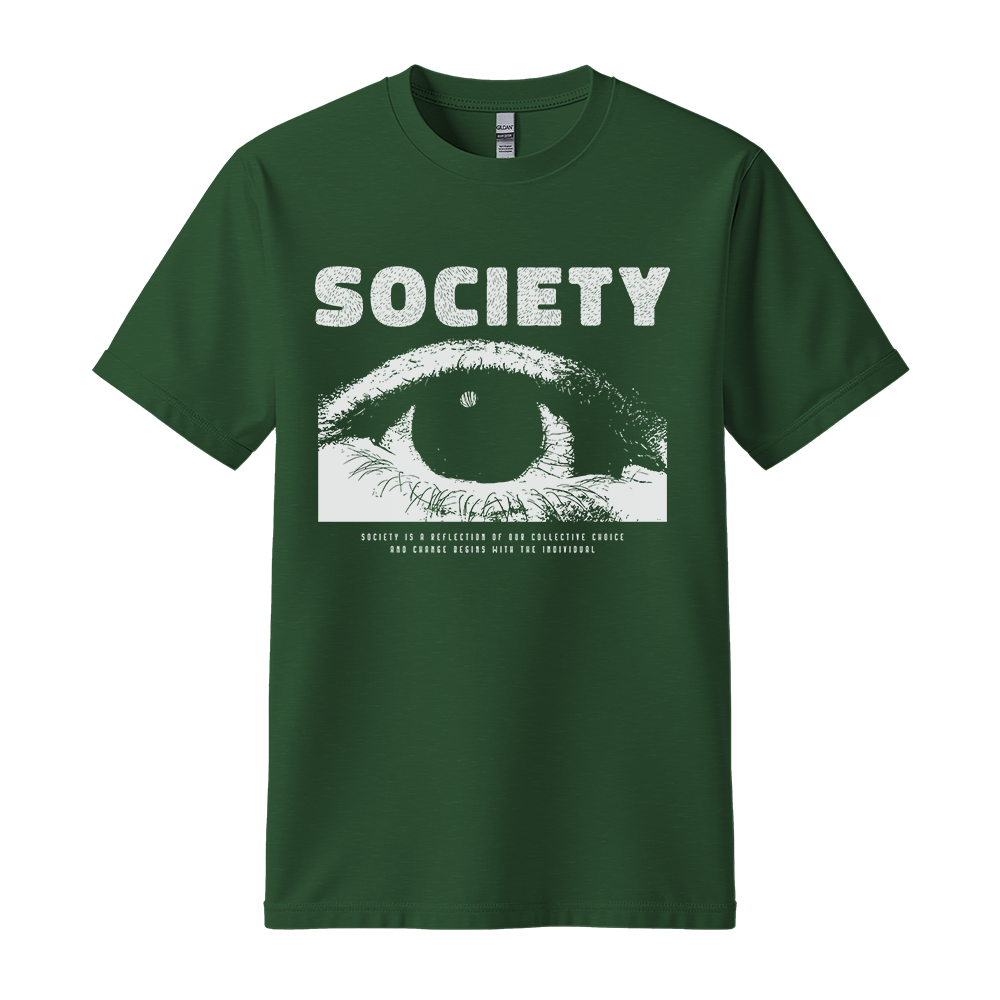 Society Eye - Unisex T-Shirt - Streetwear Tee - Forest Green