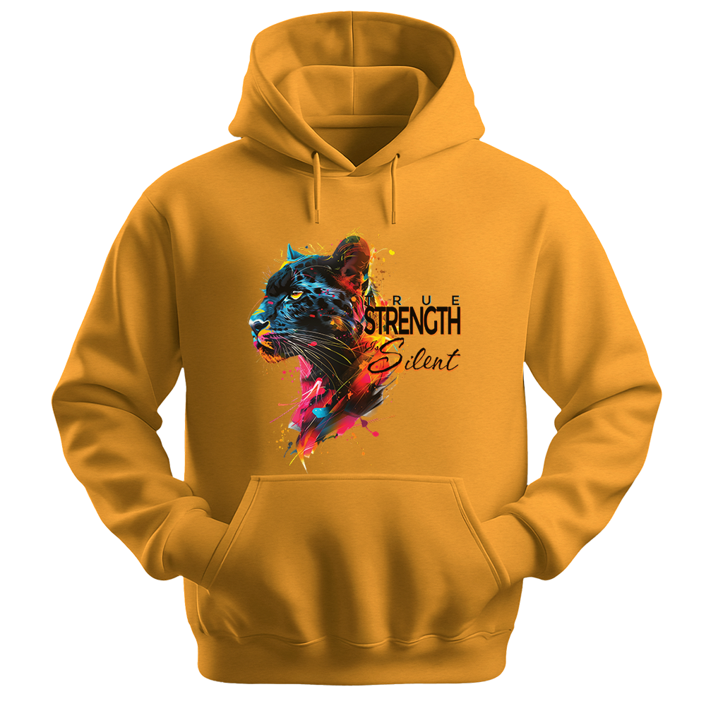"True Strength Is Silent" Panther Inspirational Unisex Hoodie