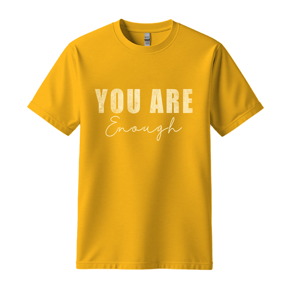 "You Are Enough" Distressed Typography Graphic Tee, Self Love Quote - Colorizeyou Unisex T-Shirt