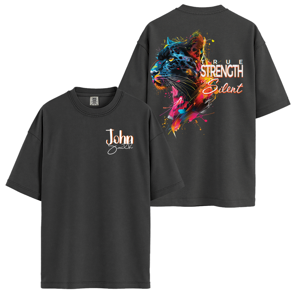 Personalize - Silent Strength Black Panther - Motivation Clothing - Unisex T-shirt