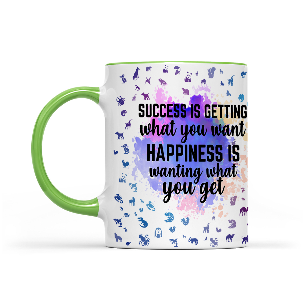 Success Is Getting What You Want - Navy Watercolor Mug - Statement Mug