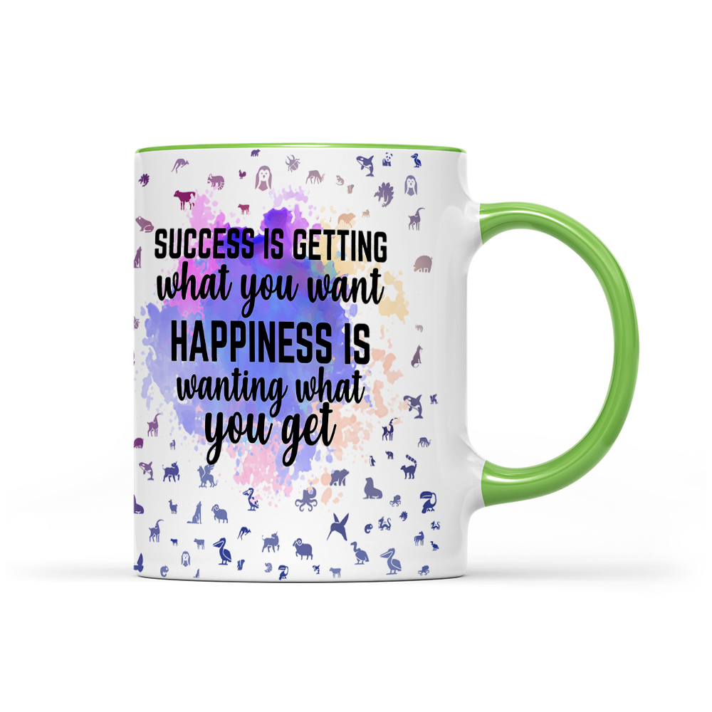 Success Is Getting What You Want - Navy Watercolor Mug - Statement Mug