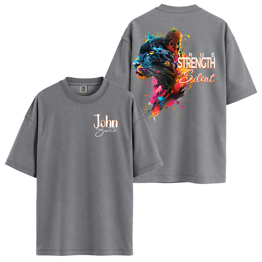 Personalize - Silent Strength Black Panther - Motivation Clothing - Unisex T-shirt