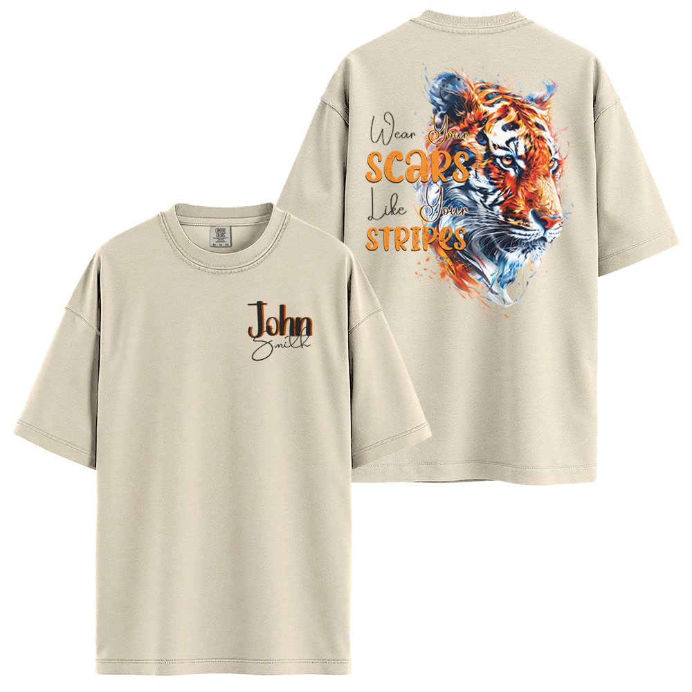 Personalize - Tiger Scars Stripes Art - Inspirational Clothing - Unisex T-shirt