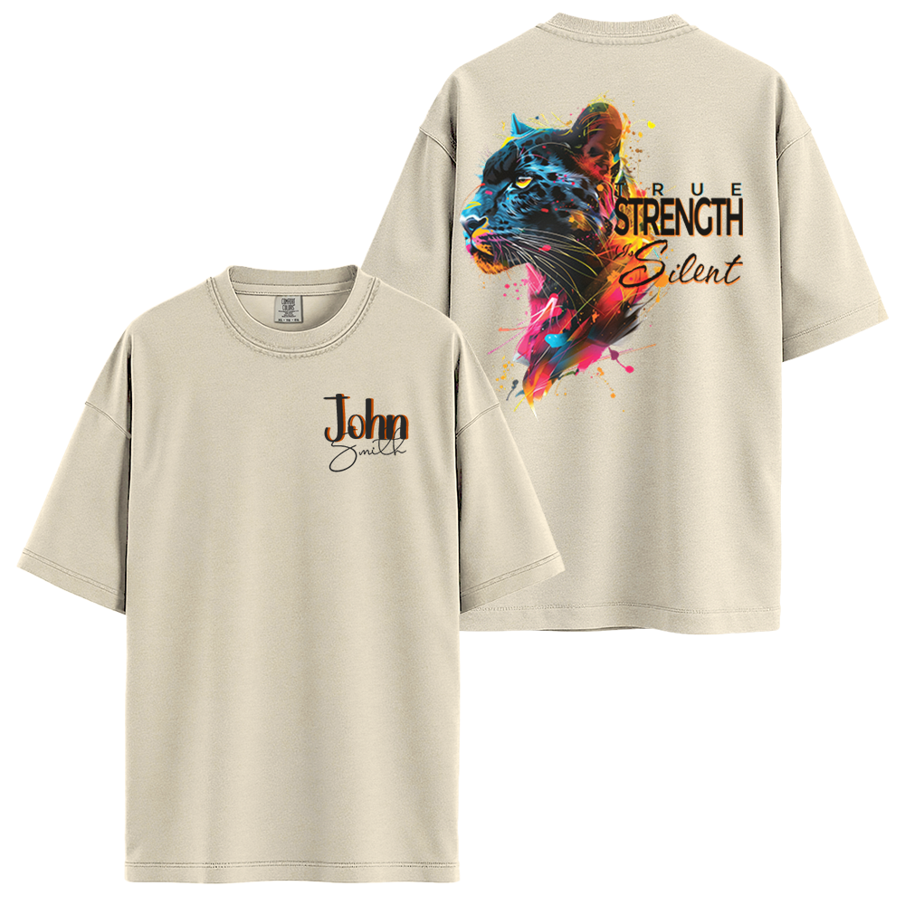 Personalize - Silent Strength Black Panther - Motivation Clothing - Unisex T-shirt