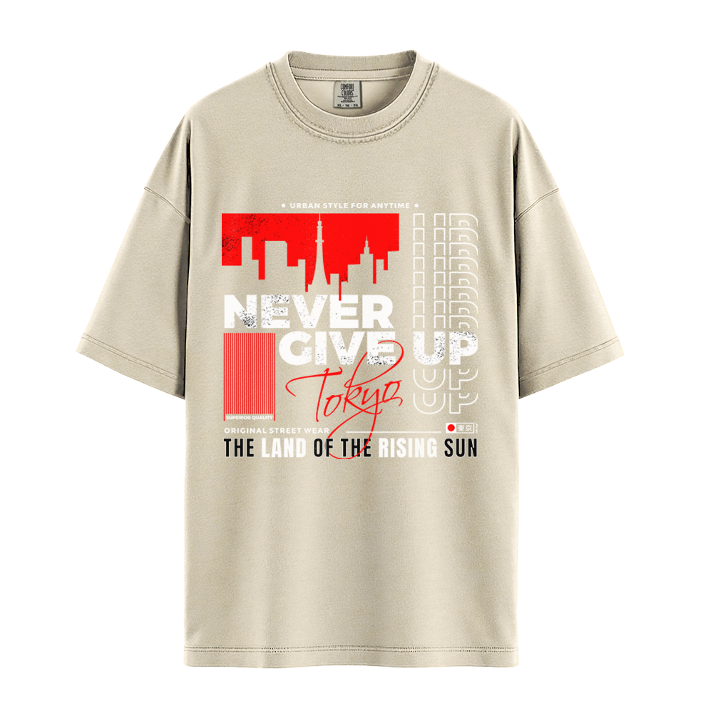 Never Give Up Tokyo - Unisex T-Shirt - Premium Comfort Colors - Ivory