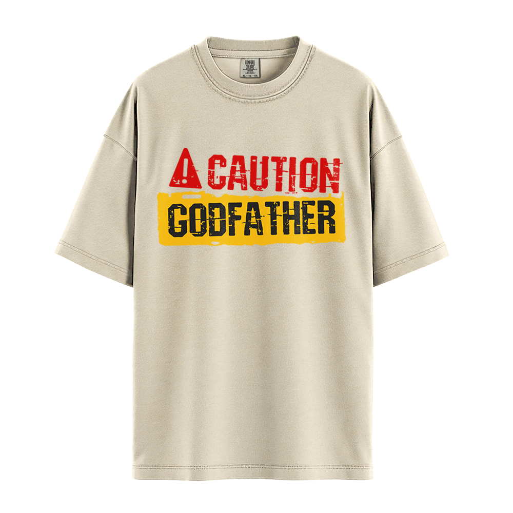 Caution Godfather - Unisex T-Shirt - Premium Comfort Colors - Ivory