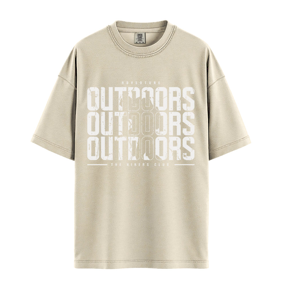Outdoors The Hikers Club - Unisex T-Shirt - Premium Comfort Colors - Ivory