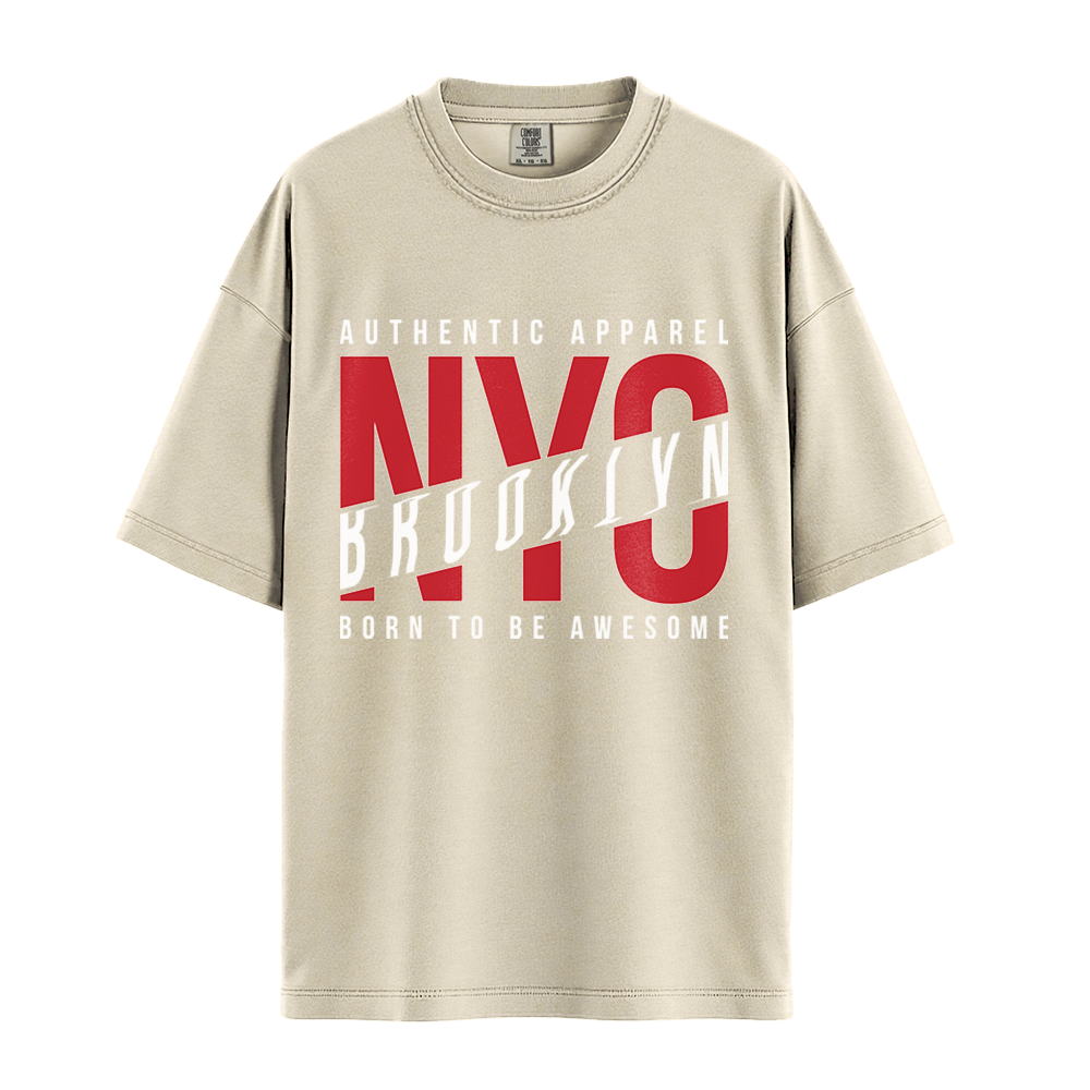 NYC Brooklyn Born To Be Awesome - Unisex T-Shirt - Premium Comfort Colors - Ivory
