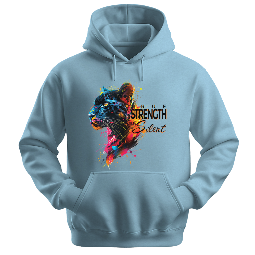 "True Strength Is Silent" Panther Inspirational Unisex Hoodie
