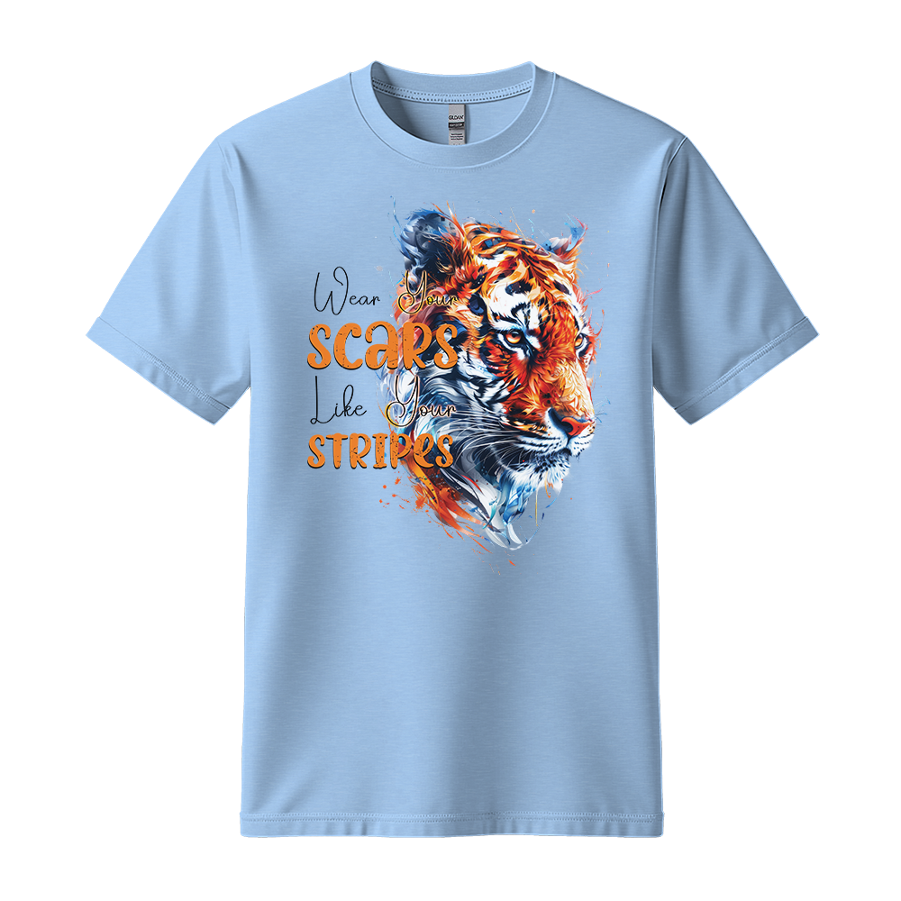 "Wear Scars Like Stripes" Tiger Motivation Unisex T-Shirt