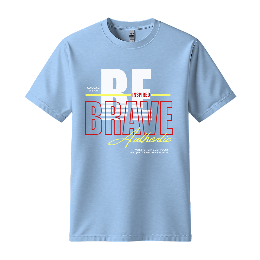 Be Inspired Brave - Unisex T-Shirt - Motivation Tshirt - Light Blue
