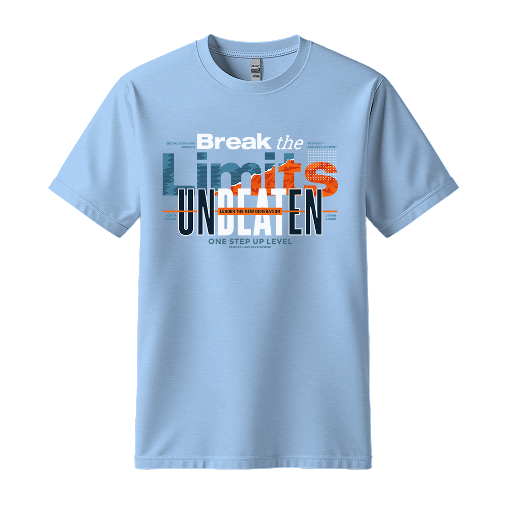 Break The Limits Unbeaten - Unisex T-Shirt - Motivation Tshirt - Light Blue
