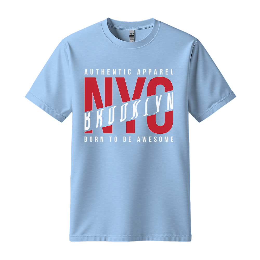 NYC Brooklyn Born To Be Awesome - Unisex T-Shirt - City Tee - Light Blue