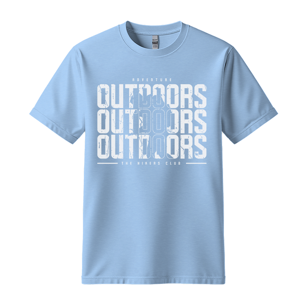 Outdoors The Hikers Club - Unisex T-Shirt - Outdoor Tee - Light Blue