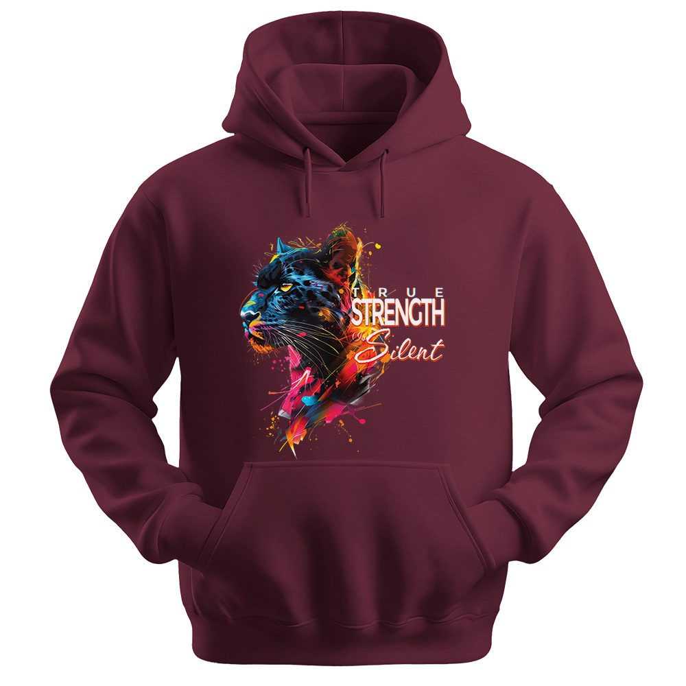 "True Strength Is Silent" Panther Inspirational Unisex Hoodie