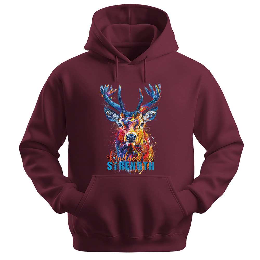 "Kindness Is Strength" Deer Inspirational Unisex Hoodie