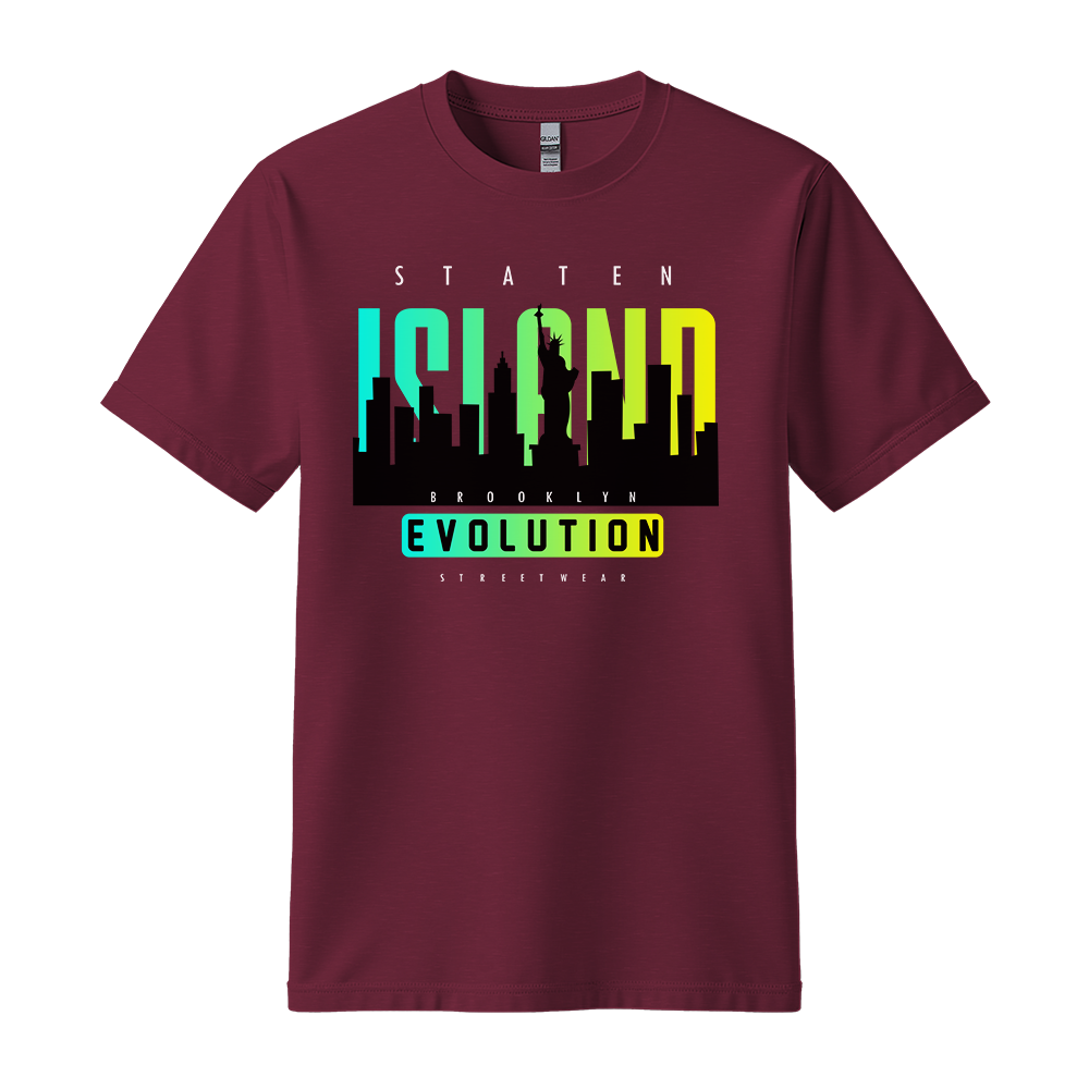 Staten Island Evolution - Unisex T-Shirt - City Tee - Maroon